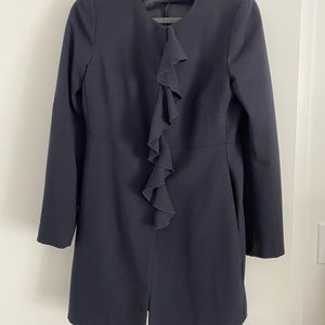 Zara Navy jacket with ruffles